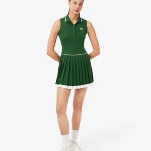 Lacoste Women's Green Pleated Golf and Tennis Mini Dress